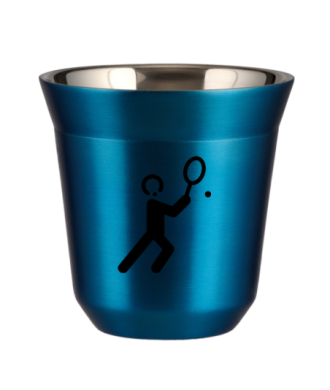 Tasse 80 ml BLEU MÉTALLIQUE "Tennis 1" Tasse 80 ml BLEU MÉTALLIQUE "Tennis 1"