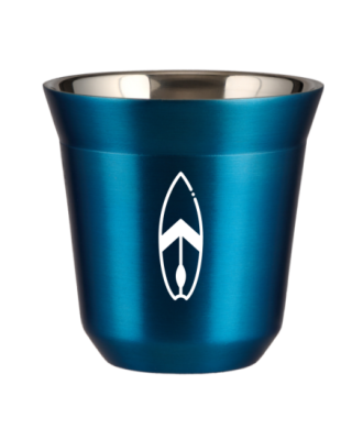 Tasse 80 ml BLEU MÉTALLIQUE "Planche (blanc)" Tasse 80 ml BLEU MÉTALLIQUE "Planche (blanc)"