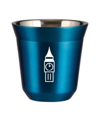 Tasse 80 ml BLEU MÉTALLIQUE "BIG BEN (blanc)" Tasse 80 ml BLEU MÉTALLIQUE "BIG BEN (blanc)"
