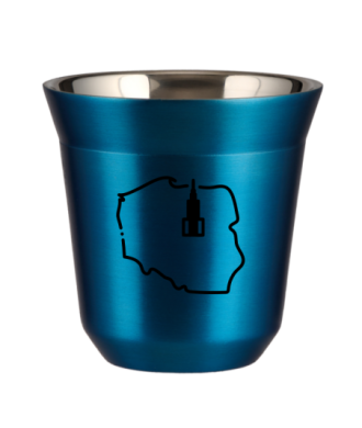 Tasse 80 ml BLEU MÉTALLIQUE "Pologne (noir)" Tasse 80 ml BLEU MÉTALLIQUE "Pologne (noir)"