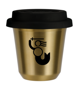 Tasse 80 ml OR "WARSZAWSKA SYRENKA", avec couvercle noir Tasse 80 ml OR "WARSZAWSKA SYRENKA", avec couvercle noir