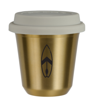 Tasse 80 ml OR "Planche (noir)", avec couvercle blanc Tasse 80 ml OR "Planche (noir)", avec couvercle blanc