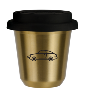 Tasse 80 ml OR "Voiture (noir)", avec couvercle noir Tasse 80 ml OR "Voiture (noir)", avec couvercle noir