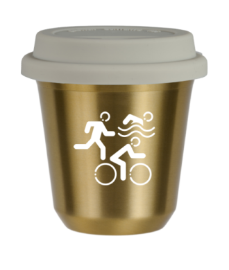 Tasse 80 ml OR "Sports (blanc)", avec couvercle blanc Tasse 80 ml OR "Sports (blanc)", avec couvercle blanc