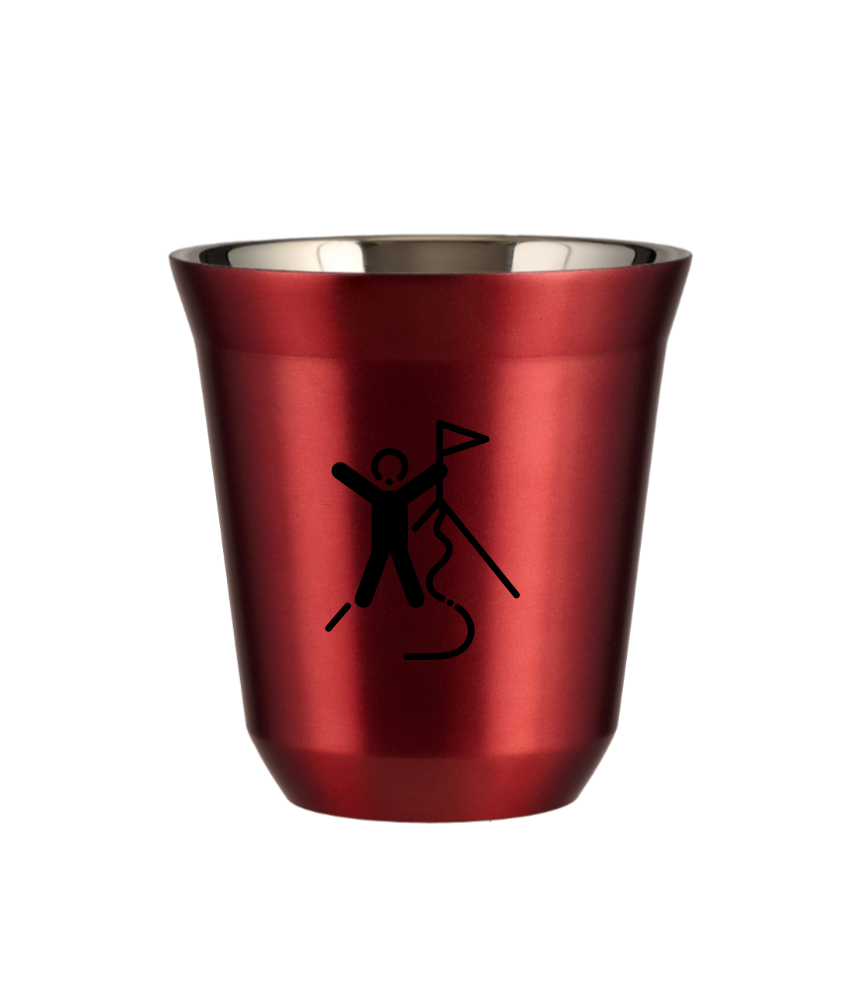 Tasse 80 ml ROUGE MÉTALLIQUE "Escalade 1 (noir)"
