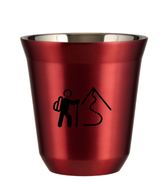 Tasse 80 ml ROUGE MÉTALLIQUE "Escalade 2" Tasse 80 ml ROUGE MÉTALLIQUE "Escalade 2"