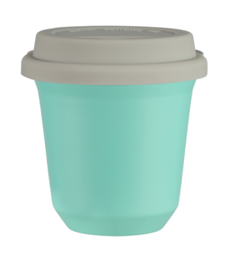 Tasse 80 ml TURQUOISE, avec couvercle blanc Tasse 80 ml TURQUOISE, avec couvercle blanc