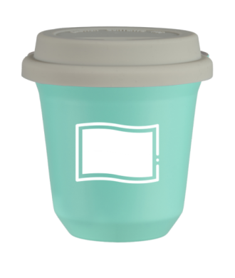 Tasse 80 ml TURQUOISE "Drapeau polonais (blanc)", avec couvercle blanc Tasse 80 ml TURQUOISE "Drapeau polonais (blanc)", avec couvercle blanc