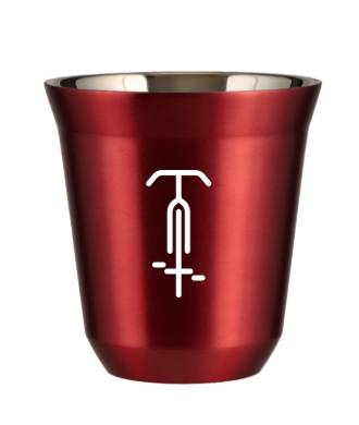 Tasse 80 ml ROUGE MÉTALLIQUE "Cyclisme 1 (blanc)" Tasse 80 ml ROUGE MÉTALLIQUE "Cyclisme 1 (blanc)"