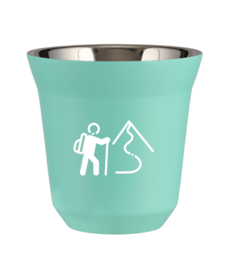 Tasse 80 ml TURQUOISE "Escalade 2 (blanc)" Tasse 80 ml TURQUOISE "Escalade 2 (blanc)"