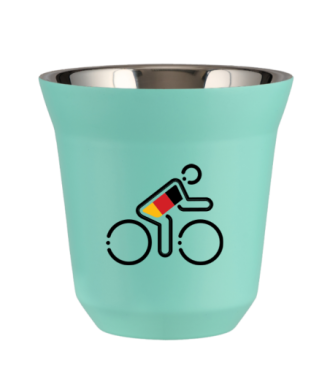 Tasse 80 ml TURQUOISE "Cycliste aux couleurs allemandes" Tasse 80 ml TURQUOISE "Cycliste aux couleurs allemandes"