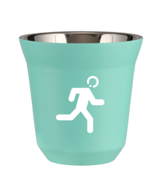 Tasse 80 ml TURQUOISE "Coureur (blanc)" Tasse 80 ml TURQUOISE "Coureur (blanc)"