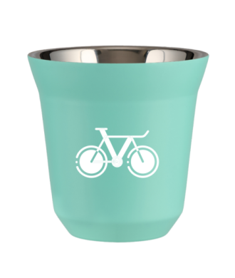 Tasse 80 ml TURQUOISE "Vélo 1 (blanc)" Tasse 80 ml TURQUOISE "Vélo 1 (blanc)"