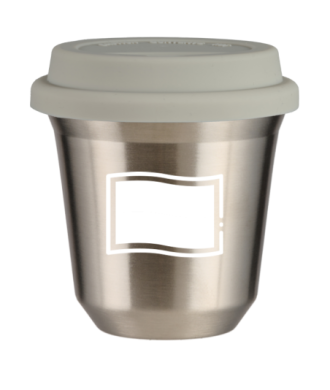 Tasse 80 ml ARGENT "Drapeau polonais (blanc)", avec couvercle blanc Tasse 80 ml ARGENT "Drapeau polonais (blanc)", avec couvercle blanc