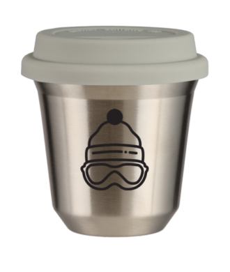 Tasse 80 ml ARGENT "Casquette", avec couvercle blanc Tasse 80 ml ARGENT "Casquette", avec couvercle blanc