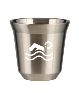 Tasse 80 ml ARGENT "Natation (blanc)" Tasse 80 ml ARGENT "Natation (blanc)"