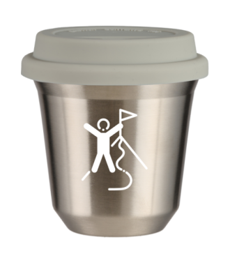 Tasse 80 ml ARGENT "Escalade 1 (blanc)", avec couvercle blanc Tasse 80 ml ARGENT "Escalade 1 (blanc)", avec couvercle blanc
