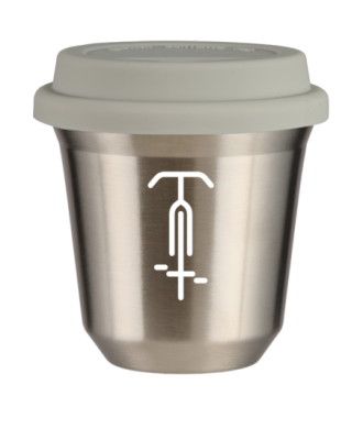 Tasse 80 ml ARGENT "Cyclisme 1 (blanc)", avec couvercle blanc Tasse 80 ml ARGENT "Cyclisme 1 (blanc)", avec couvercle blanc