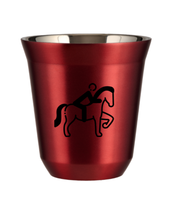 Tasse 80 ml ROUGE MÉTALLIQUE "Équitation 2 (noir)" Tasse 80 ml ROUGE MÉTALLIQUE "Équitation 2 (noir)"