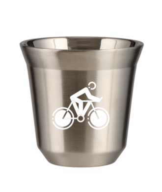 Tasse 80 ml ARGENT "Cyclisme 2 (blanc)" Tasse 80 ml ARGENT "Cyclisme 2 (blanc)"