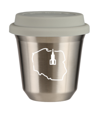 Tasse 80 ml ARGENT "Pologne (blanc)", avec couvercle blanc Tasse 80 ml ARGENT "Pologne (blanc)", avec couvercle blanc