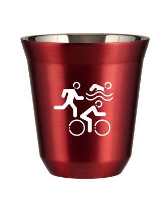 Tasse 80 ml ROUGE MÉTALLIQUE "Sports (blanc)" Tasse 80 ml ROUGE MÉTALLIQUE "Sports (blanc)"