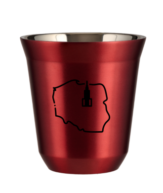 Tasse 80 ml ROUGE MÉTALLIQUE "Pologne (noir)" Tasse 80 ml ROUGE MÉTALLIQUE "Pologne (noir)"
