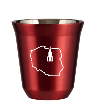 Tasse 80 ml ROUGE MÉTALLIQUE "Pologne (blanc)" Tasse 80 ml ROUGE MÉTALLIQUE "Pologne (blanc)"
