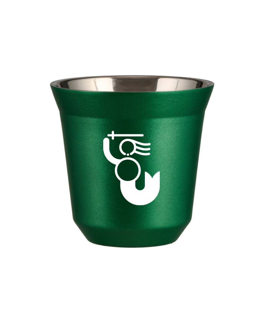 Tasse 80 ml VERT MÉTALLIQUE "WARSZAWSKA SYRENKA (blanc)" Tasse 80 ml VERT MÉTALLIQUE "WARSZAWSKA SYRENKA (blanc)"