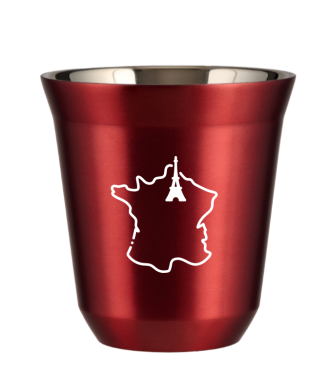 Tasse 80 ml ROUGE MÉTALLIQUE "France (blanc)" Tasse 80 ml ROUGE MÉTALLIQUE "France (blanc)"