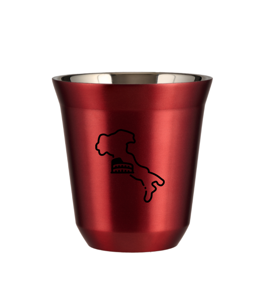 Tasse 80 ml ROUGE MÉTALLIQUE "Italie (noir)"