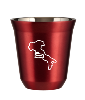 Tasse 80 ml ROUGE MÉTALLIQUE "Italie (blanc)" Tasse 80 ml ROUGE MÉTALLIQUE "Italie (blanc)"