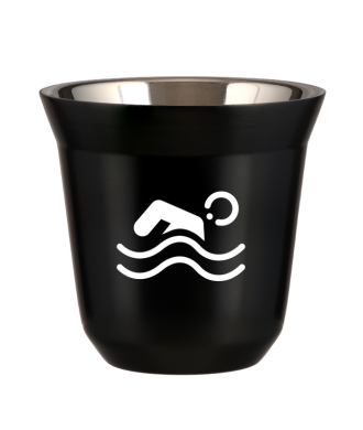 Tasse 80 ml NOIR "Natation (blanc)" Tasse 80 ml NOIR "Natation (blanc)"