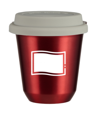 Tasse 80 ml ROUGE MÉTALLIQUE "Drapeau polonais (blanc)", avec couvercle blanc Tasse 80 ml ROUGE MÉTALLIQUE "Drapeau polonais (blanc)", avec couvercle blanc