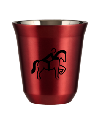 Tasse 80 ml ROUGE MÉTALLIQUE "Équitation 2 (noir)" Tasse 80 ml ROUGE MÉTALLIQUE "Équitation 2 (noir)"