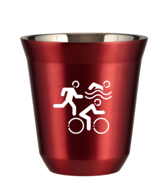 Tasse 80 ml ROUGE MÉTALLIQUE "Sports (blanc)" Tasse 80 ml ROUGE MÉTALLIQUE "Sports (blanc)"