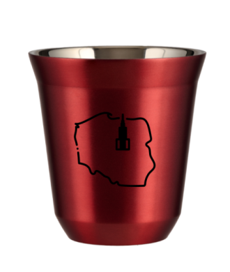 Tasse 80 ml ROUGE MÉTALLIQUE "Pologne (noir)" Tasse 80 ml ROUGE MÉTALLIQUE "Pologne (noir)"