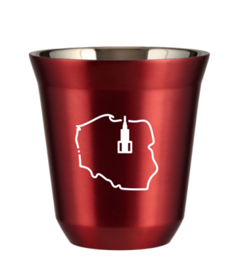 Tasse 80 ml ROUGE MÉTALLIQUE "Pologne (blanc)" Tasse 80 ml ROUGE MÉTALLIQUE "Pologne (blanc)"