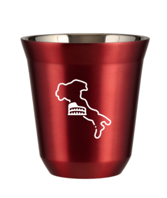 Tasse 80 ml ROUGE MÉTALLIQUE "Italie (blanc)" Tasse 80 ml ROUGE MÉTALLIQUE "Italie (blanc)"
