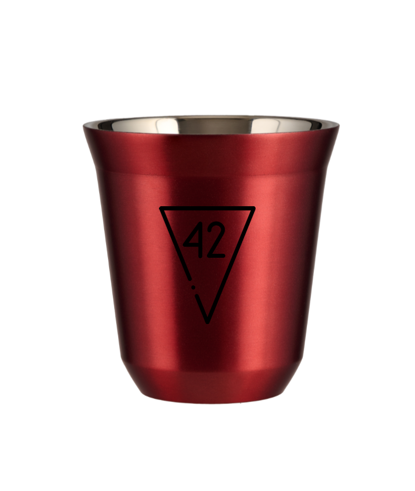 Tasse 80 ml ROUGE MÉTALLIQUE "42 (noir)"