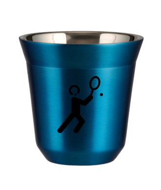 Tasse 80 ml BLEU MÉTALLIQUE "Tennis 1" Tasse 80 ml BLEU MÉTALLIQUE "Tennis 1"