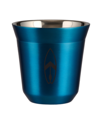 Tasse 80 ml BLEU MÉTALLIQUE "Planche (noir)" Tasse 80 ml BLEU MÉTALLIQUE "Planche (noir)"
