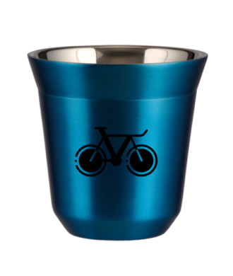Tasse 80 ml BLEU MÉTALLIQUE "Vélo 1" Tasse 80 ml BLEU MÉTALLIQUE "Vélo 1"