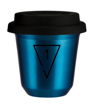 Tasse 80 ml BLEU MÉTALLIQUE "1 (noir)", avec couvercle noir Tasse 80 ml BLEU MÉTALLIQUE "1 (noir)", avec couvercle noir