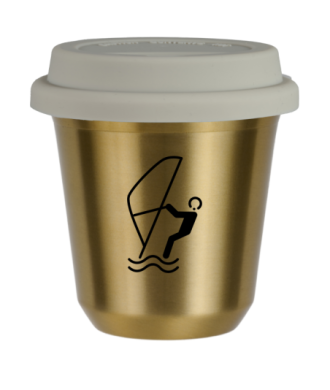 Tasse 80 ml OR "Sports nautiques", avec couvercle blanc Tasse 80 ml OR "Sports nautiques", avec couvercle blanc