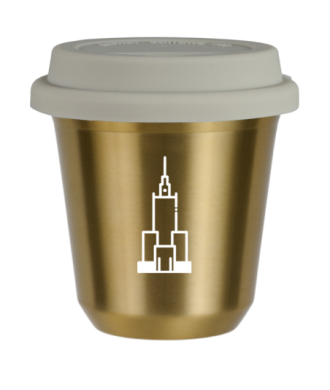 Tasse 80 ml OR "Pałac kultury i nauki (blanc)", avec couvercle blanc Tasse 80 ml OR "Pałac kultury i nauki (blanc)", avec couvercle blanc