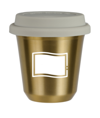 Tasse 80 ml OR "Drapeau polonais (blanc)", avec couvercle blanc Tasse 80 ml OR "Drapeau polonais (blanc)", avec couvercle blanc