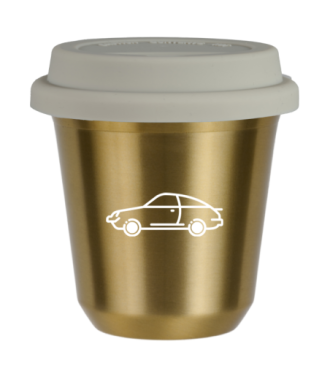 Tasse 80 ml OR "Voiture (blanc)", avec couvercle blanc Tasse 80 ml OR "Voiture (blanc)", avec couvercle blanc
