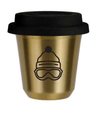 Tasse 80 ml OR "Casquette (noir)", avec couvercle noir Tasse 80 ml OR "Casquette (noir)", avec couvercle noir