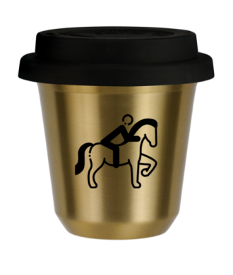 Tasse 80 ml OR "Équitation 2 (noir)", avec couvercle noir Tasse 80 ml OR "Équitation 2 (noir)", avec couvercle noir